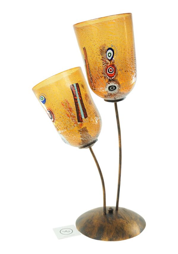 Murano Glass Table Lamp Amber