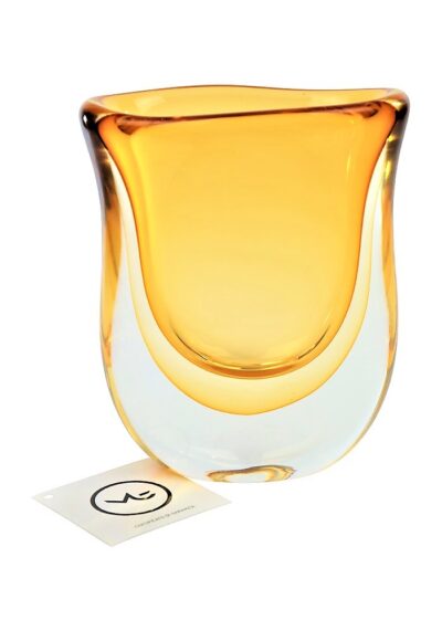 Shadow – Amber Sommerso Murano Glass Vase