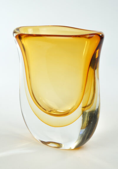 Shadow - Amber Sommerso Murano Glass Vase