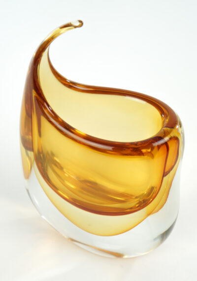 Uncin - Amber Sommerso Murano Glass Vase