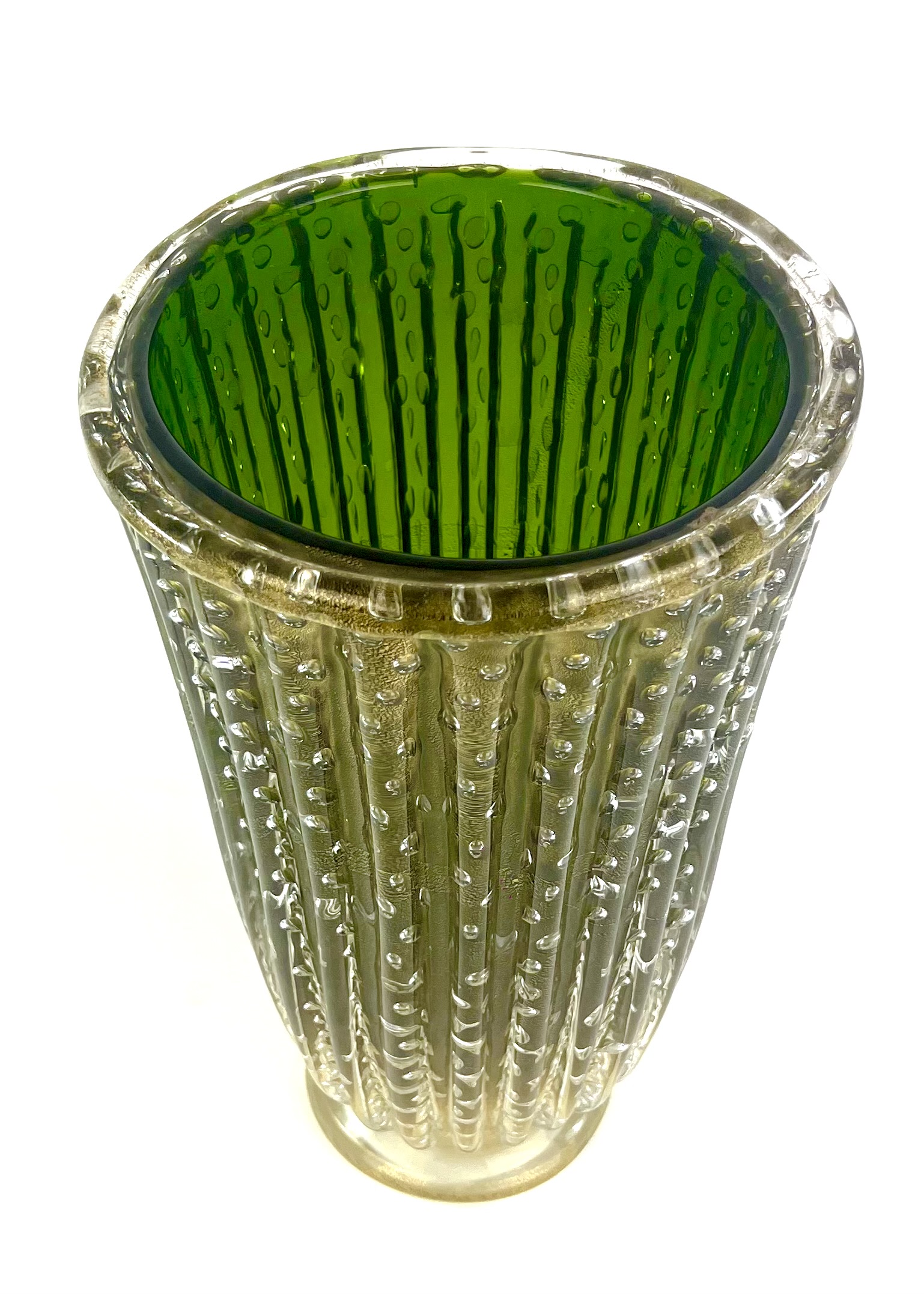 Fabien - Green Murano Glass Vase With Gold 24kt - Made Murano Glass