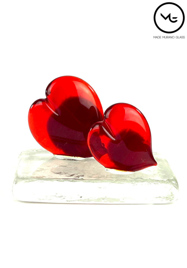 Sculpture Hearts In Murano Glass - Valentine's Day Gift
