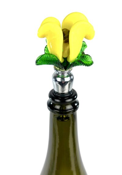 Bottle Cap Yellow Rose In Murano Glass