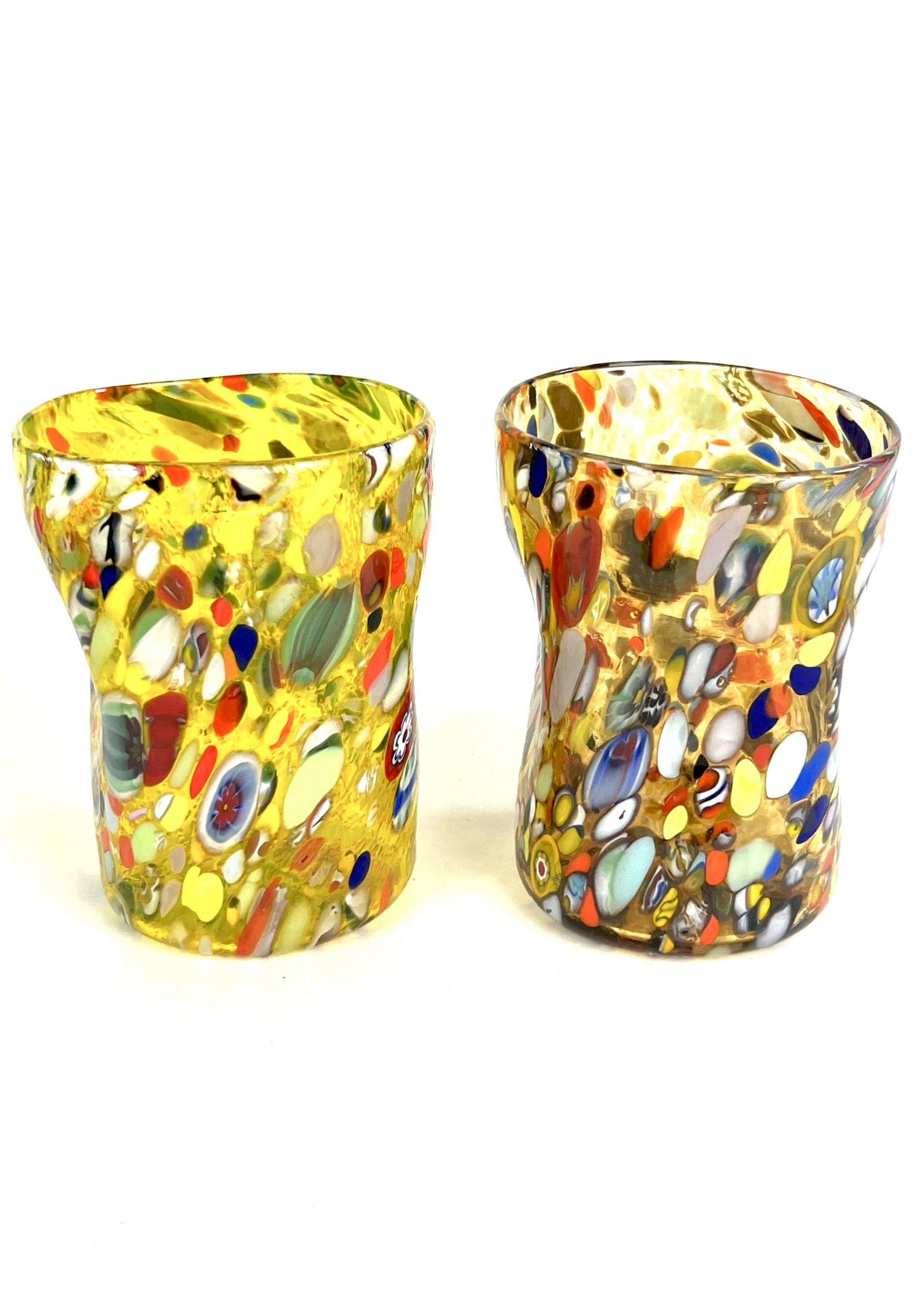 Irax - Set Of 6 Multicolored Murano Drinking Glasses With Jug