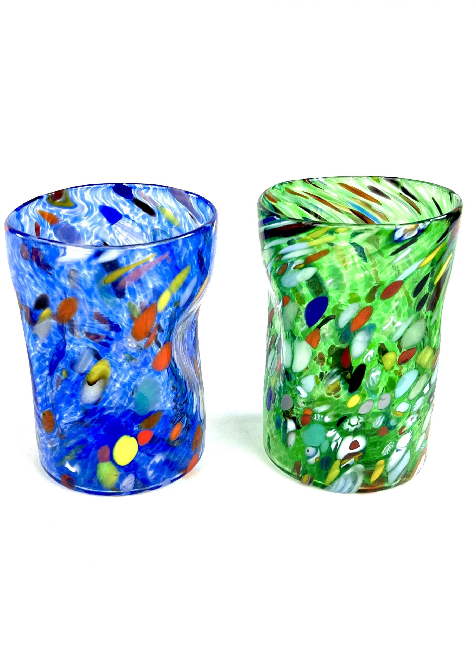 Franco Multi-Colored Glass Drinking Glasses, Set of 6, Made in Murano