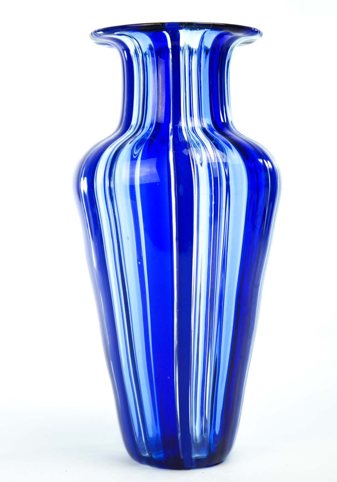 Vintage Blue Murano Glass Vase "Oleon" Made Murano Glass