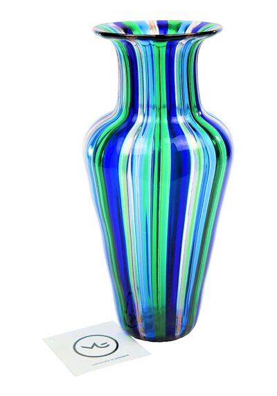 Awer – Vaso Vetro Soffiato Blu Verde