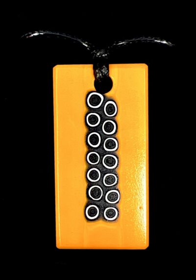 Saun - Yellow Black Murrina Rectangular Pendant in Murano Glass