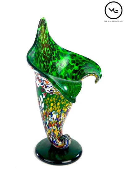 Cornucopia – Murano Glass Vase Fantasy Green