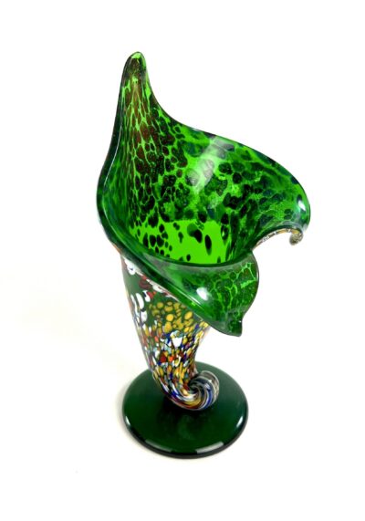Murano Glas Vase Tiefblaue Welle von Tammaro Home Made in Italy 