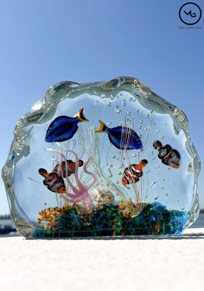 Dory Nemo – Half-Moon Aquarium In Submerged Murano Glass – Unique Piece 1/1