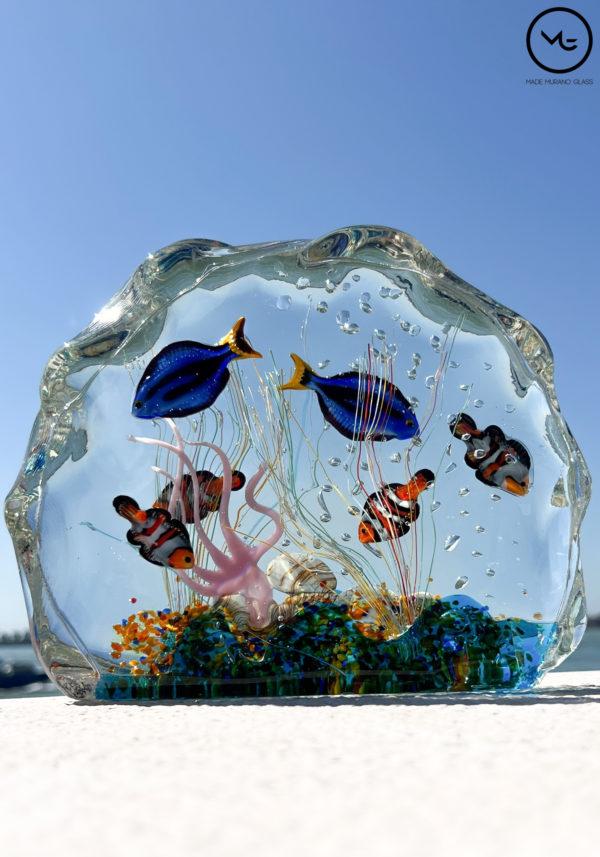 Dory Nemo - Half-Moon Aquarium In Submerged Murano Glass - Unique Piece 1/1