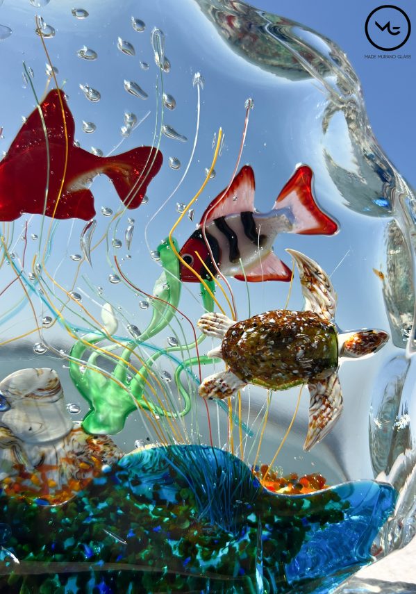 Caraibi - Half-Moon Aquarium In Submerged Murano Glass - Unique Piece 1/1