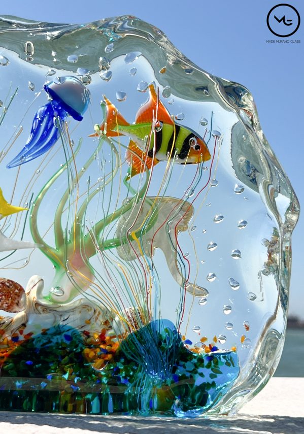 Egeo - Half-Moon Aquarium In Submerged Murano Glass - Unique Piece 1/1