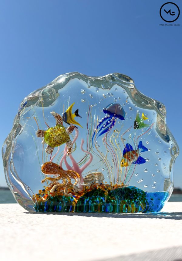 Baltico - Half-Moon Aquarium In Submerged Murano Glass - Unique Piece 1/1