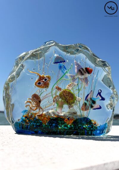 Barents – Half-Moon Aquarium In Submerged Murano Glass – Unique Piece 1/1