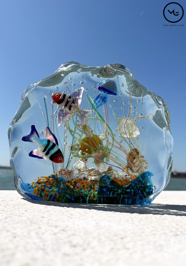 Barents - Half-Moon Aquarium In Submerged Murano Glass - Unique Piece 1/1