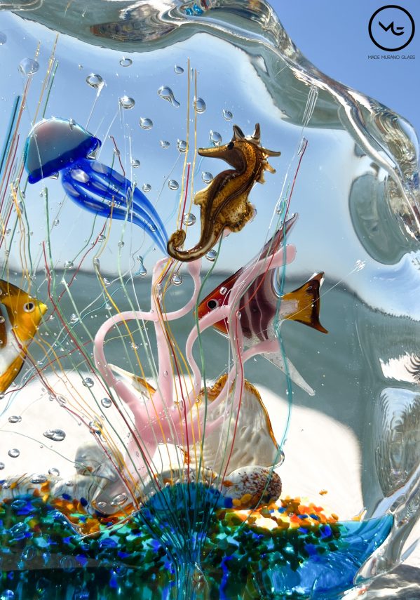 Celtico - Half-Moon Aquarium In Submerged Murano Glass - Unique Piece 1/1