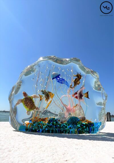 Celtico – Half-Moon Aquarium In Submerged Murano Glass – Unique Piece 1/1