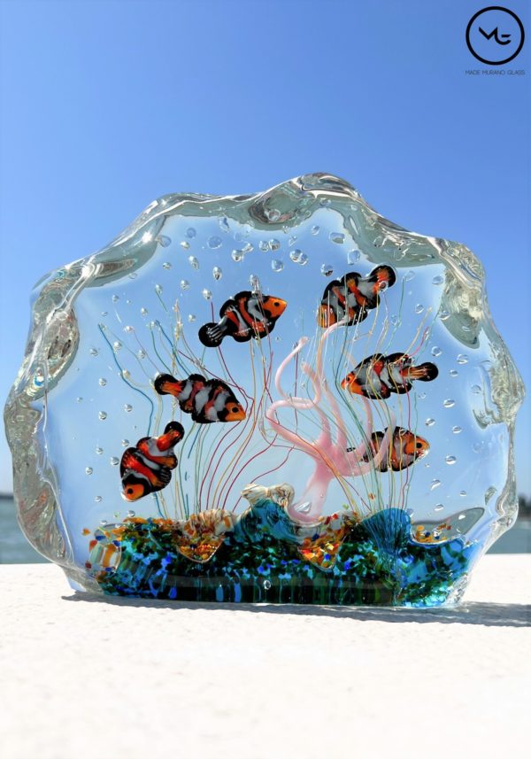 Nemo - Half-Moon Aquarium In Submerged Murano Glass - Unique Piece 1/1