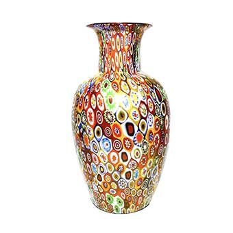 murano glass vases with murrina