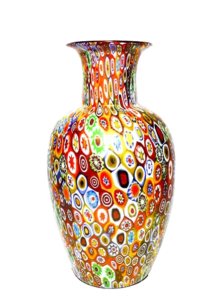murnao glass vase with murrina