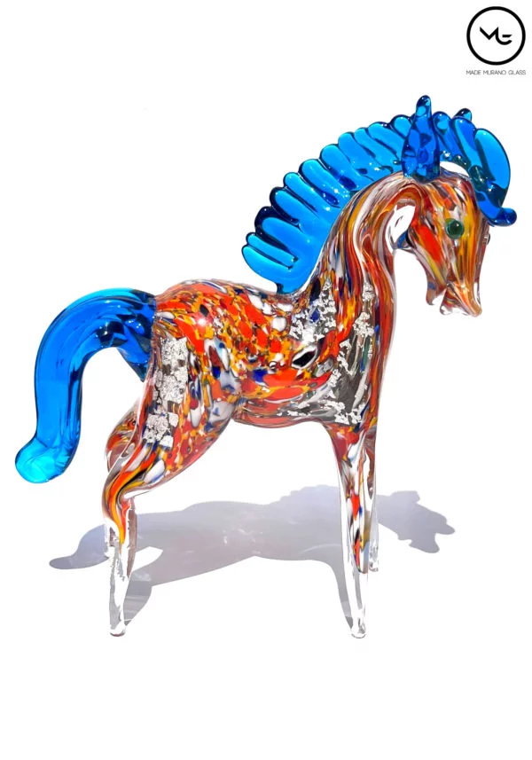 Collection Aida Sommerso - Light Blue Murano Glass Horse