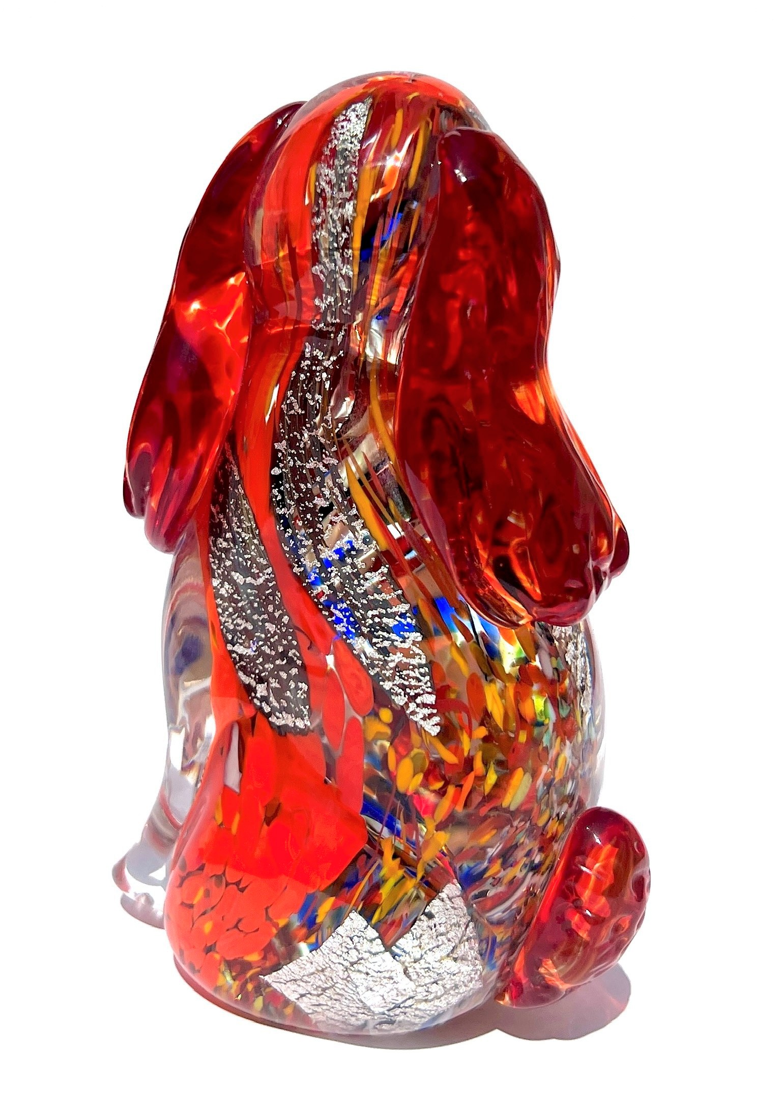 Collection Aida Sommerso - Red Murano Glass Dog - Made Murano Glass
