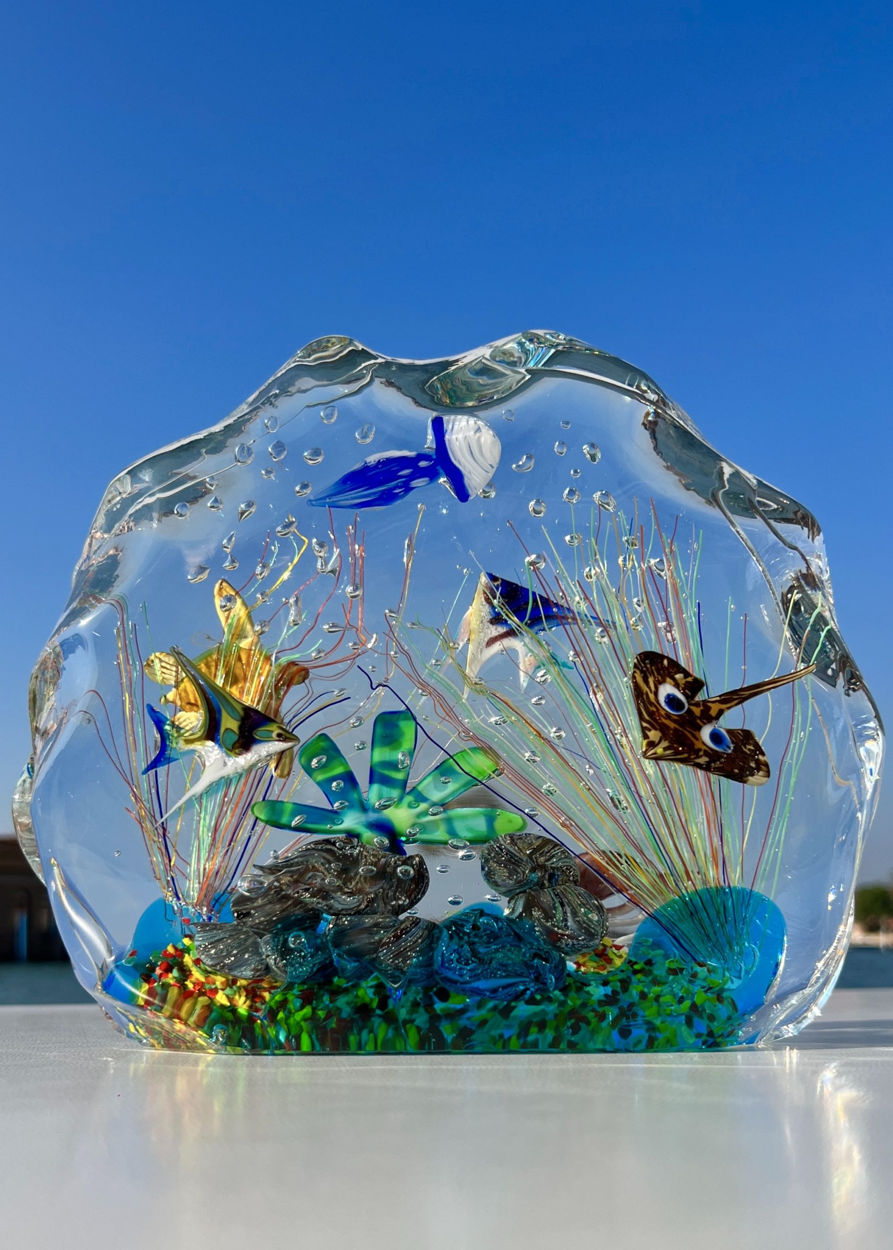 Adriatico - Murano Glass Aquarium With 8 Elements - Unique