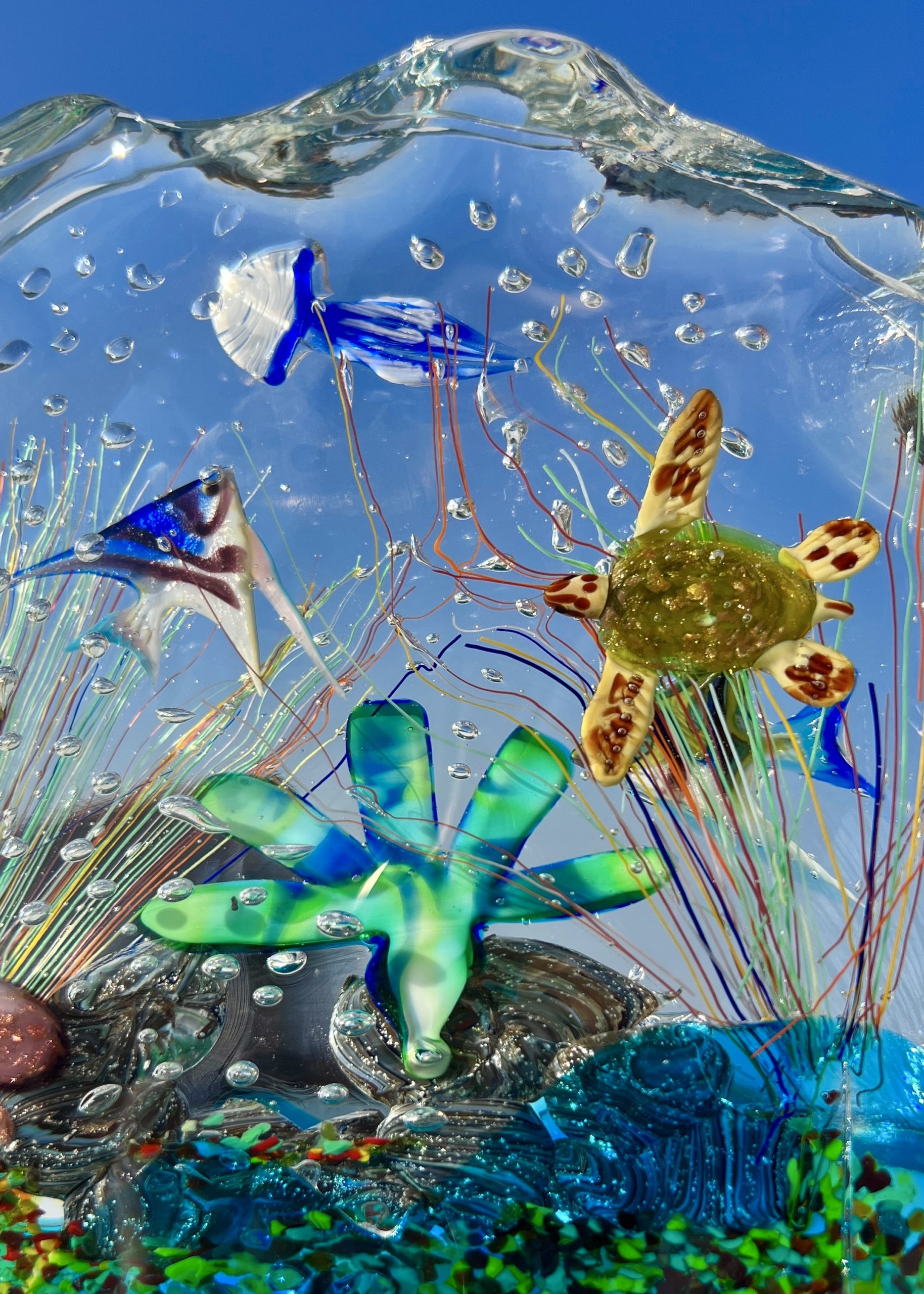Adriatico - Murano Glass Aquarium With 8 Elements - Unique