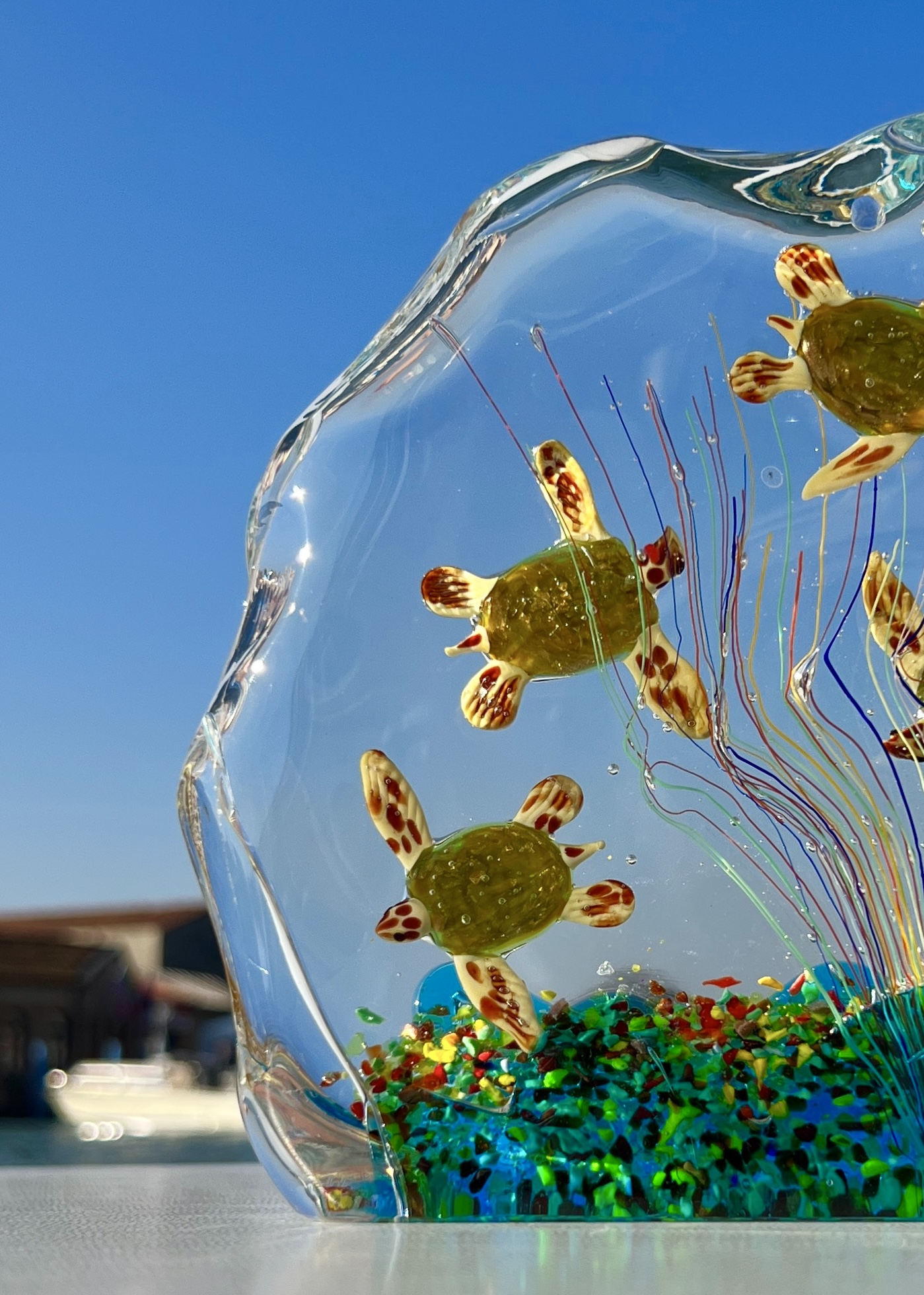 Turtles - Murano Glass Aquarium With 4 Elements, image size:1399x1960