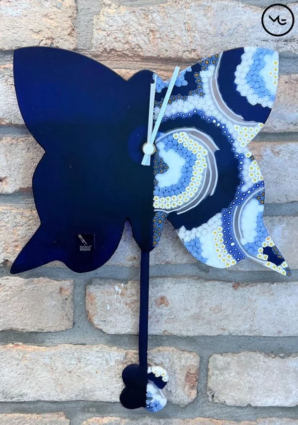 Natura - Wall Clock In Murano Glass With Pendulum