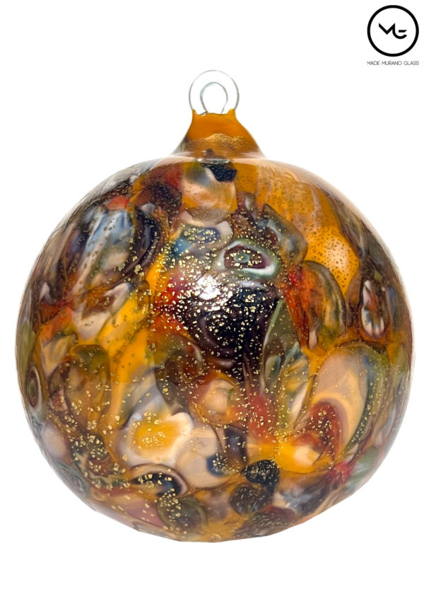 Spakada - Light Blue Murano Glass Xmas Ball With Murrina Millefiori