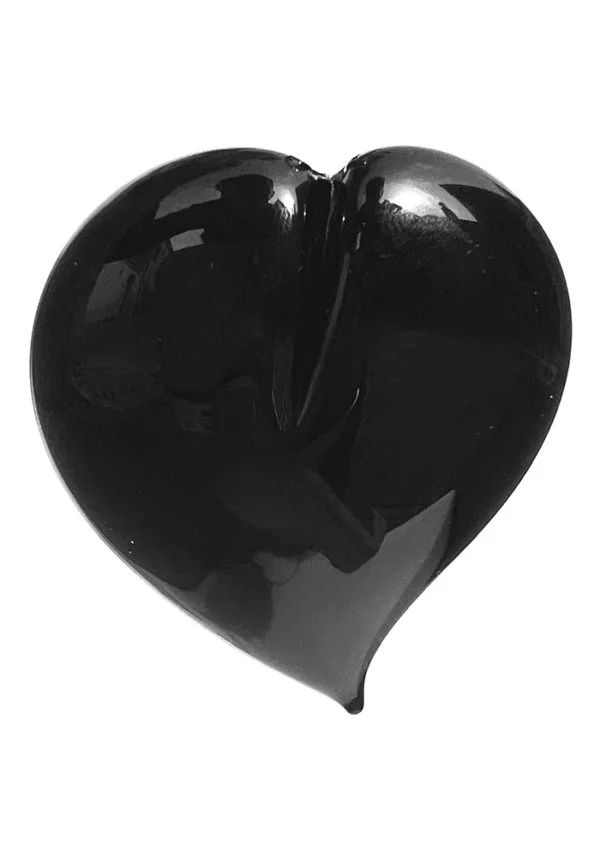 Big Black Heart In Murano Glass - Valentine's Day Gift