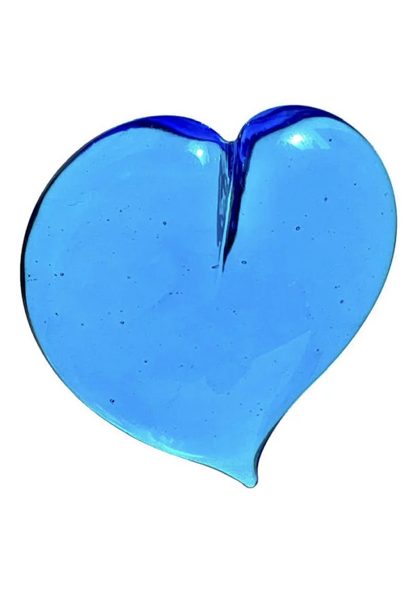 Big Light Blue Heart In Murano Glass - Valentine's Day Gift