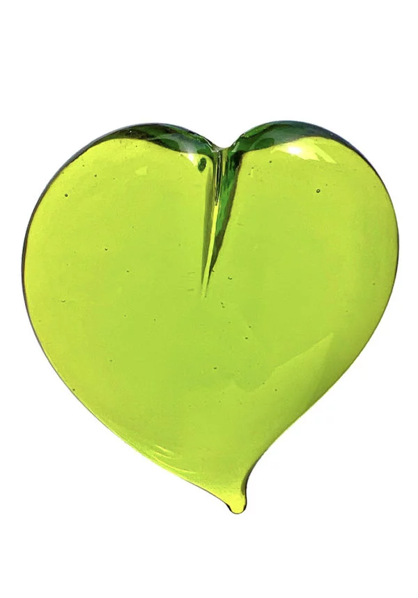 Big Light Green Heart In Murano Glass - Valentine's Day Gift