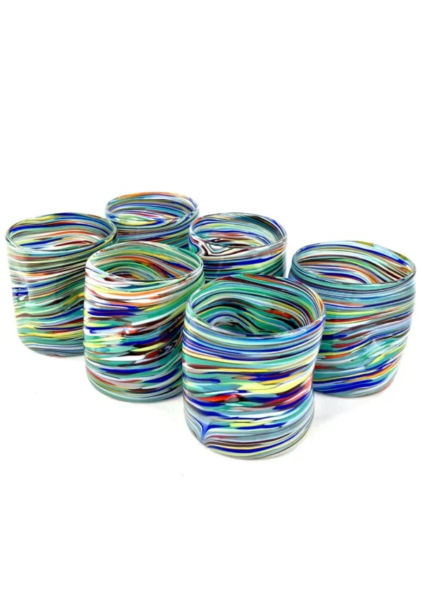 Lolita - Multicolored Set Of Six Murano Drinking Glasses