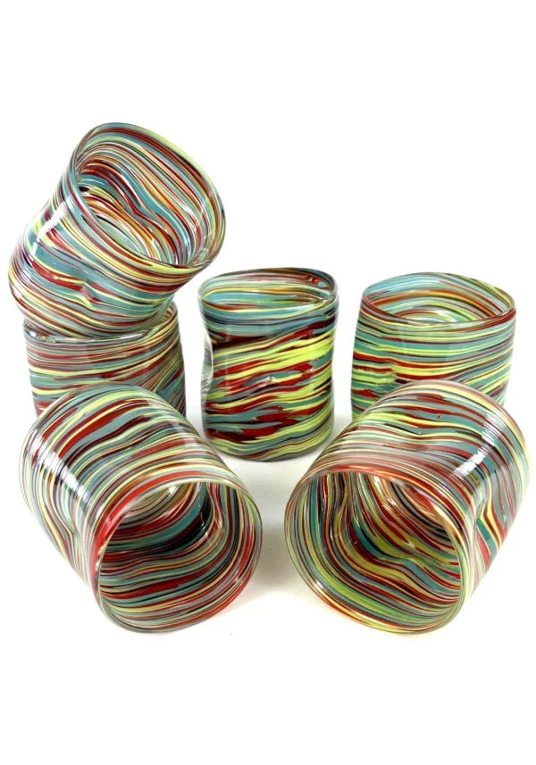 Military - Set Of Six Murano Drinking Glasses