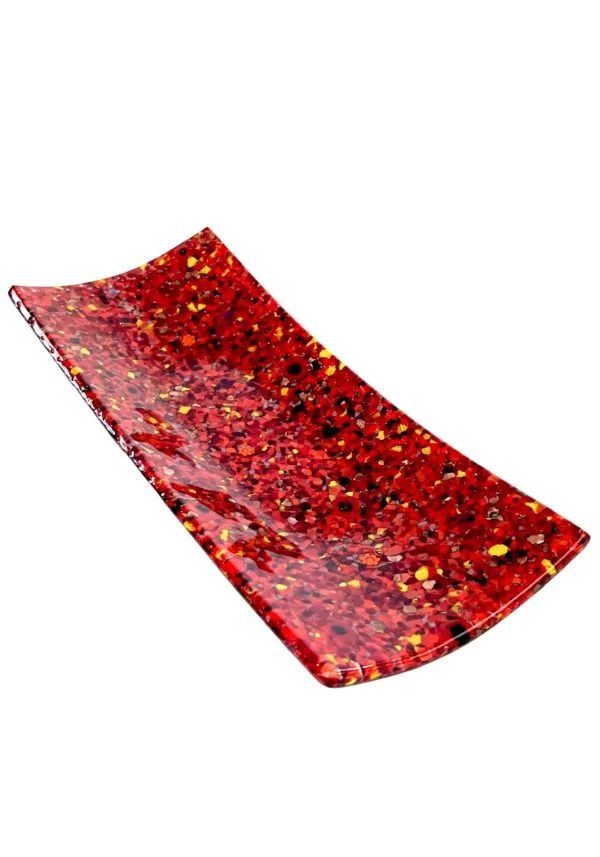 Mixato - Red Rectangular Murano Glass Plate