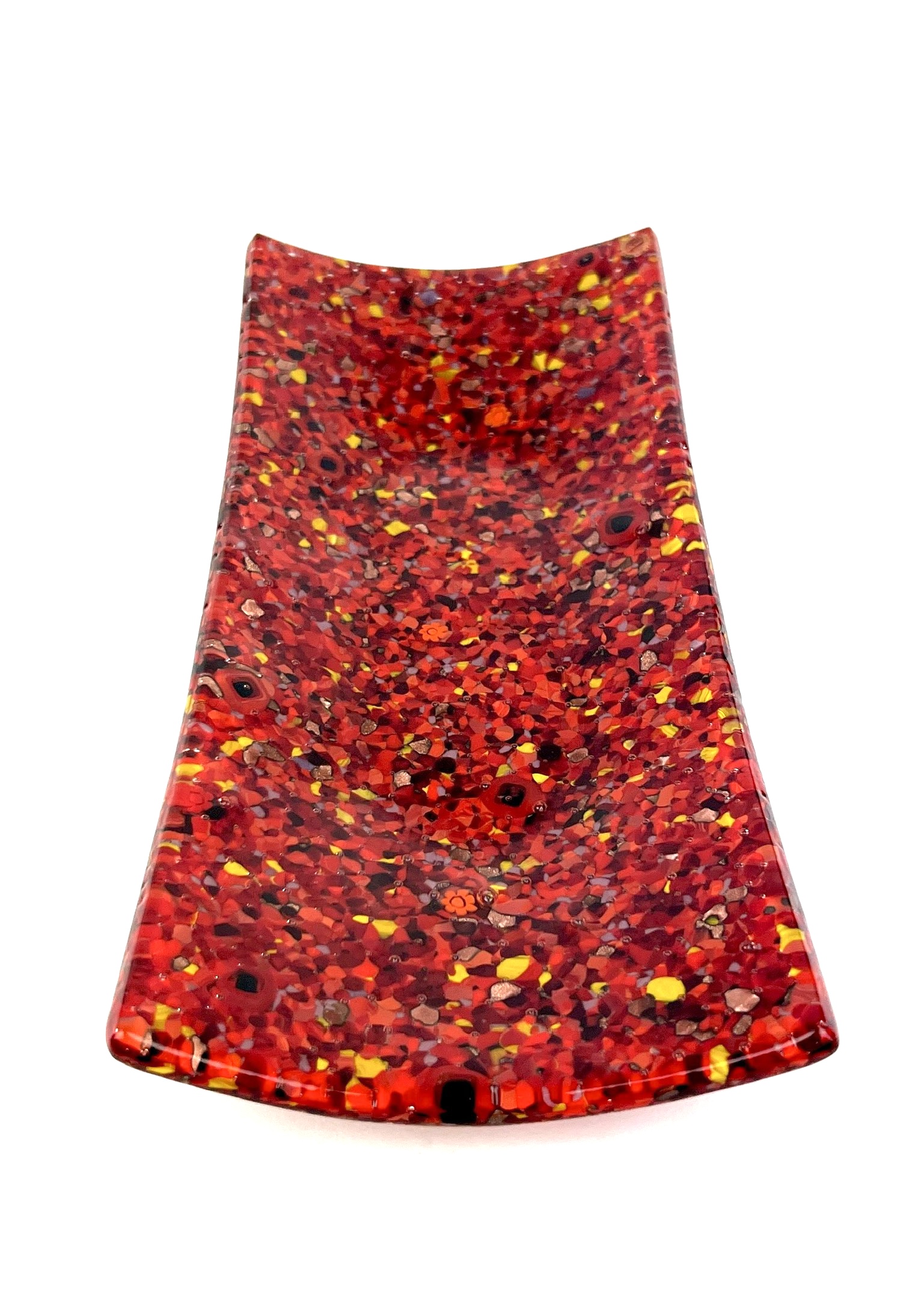 Mixato Red Rectangular Murano Glass Plate Made Murano Glass