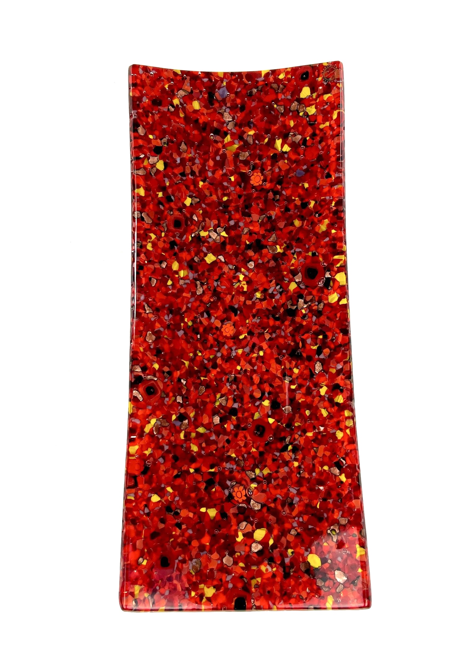Mixato Red Rectangular Murano Glass Plate Made Murano Glass