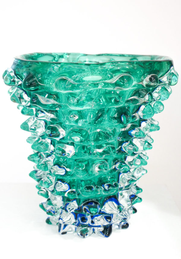 Zane - Green Rostrato Murano Glass Vase