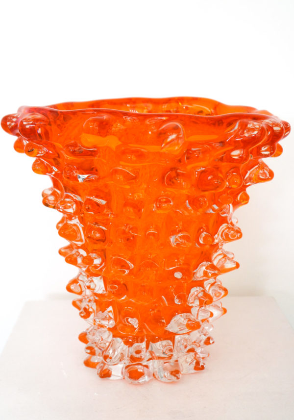 Arias - Orange Rostrato Murano Glass Vase