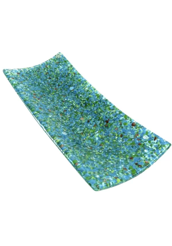 Mixato - Green Rectangular Murano Glass Plate