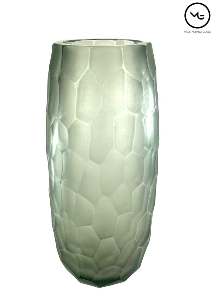 Cilid Grey Murano Glass Vase Made Murano Glass