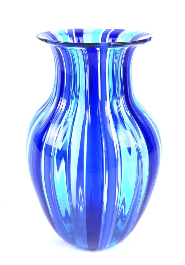 Dissette - Blue Murano Glass Vase "Oleon"