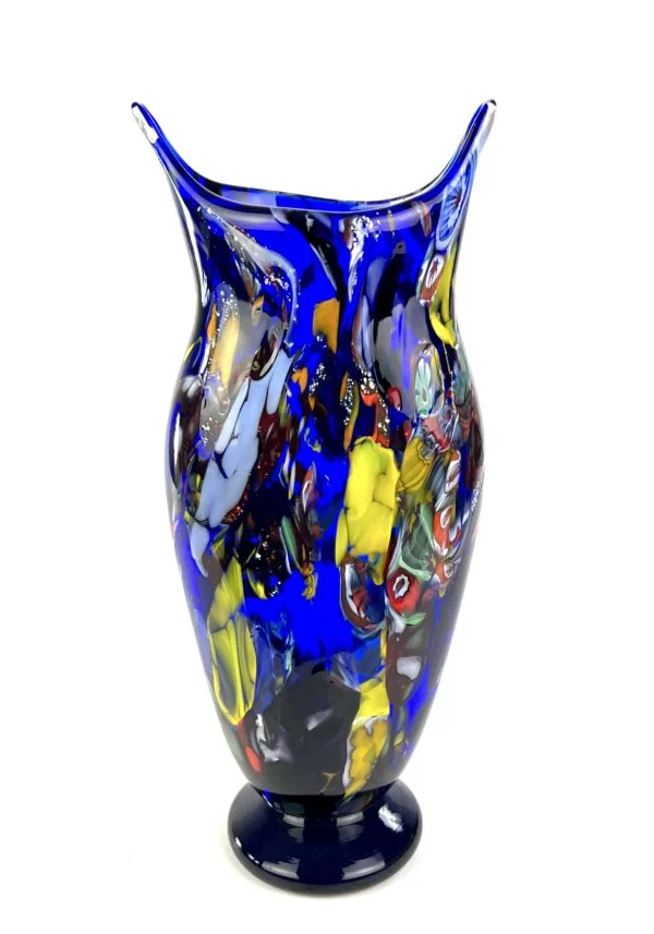 Agras - Blue Murano Glass Vase "Barena"