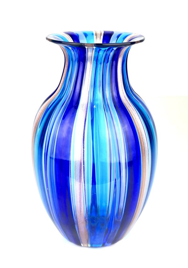 Oyes - Blue Murano Glass Vase "Maratea"