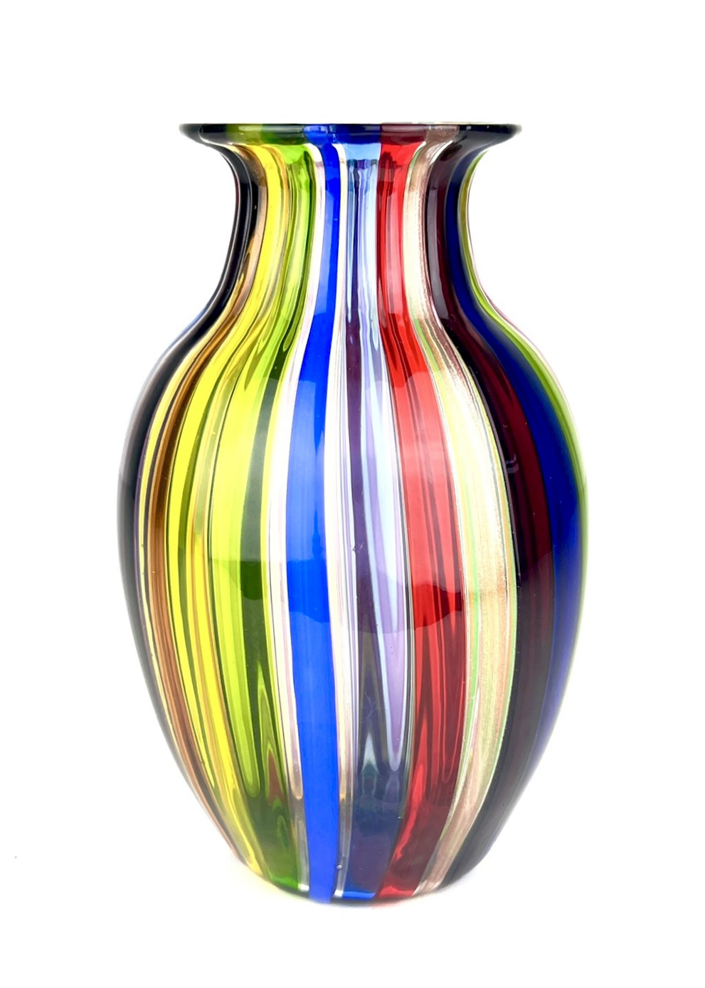 工芸品 Murano Glass Vase (Blue & Yellow) Murano Blue and Yellow Vase - Vintage Decor for Sale - Styylish
