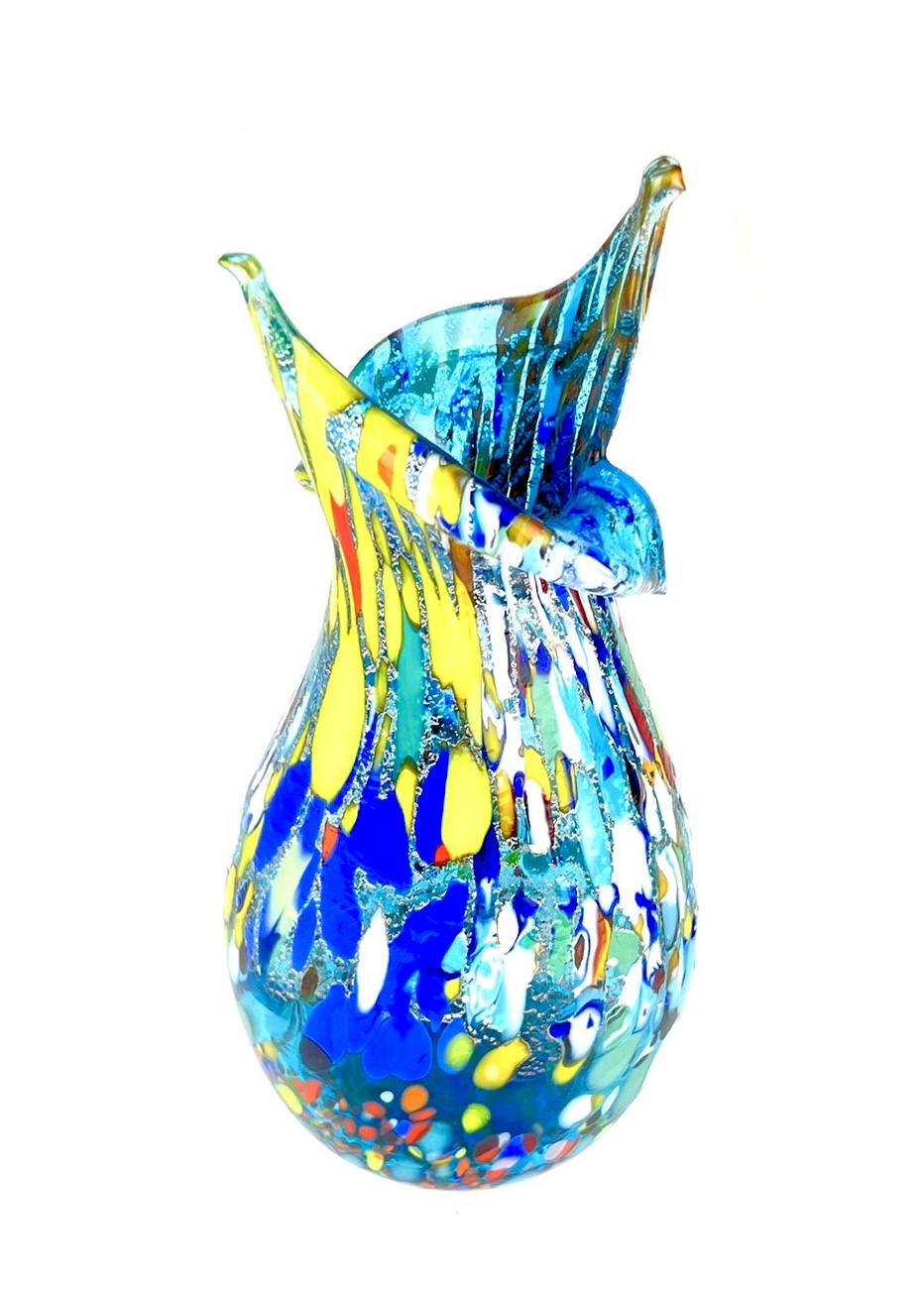 工芸品 Murano Glass Vase (Blue & Yellow) Amazon.com: Murano Glass